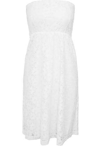 Urban Classics Damen Cocktail Kleid Ladies Laces Dress, Knielang, Gr. 38 (Herstellergröße: M), Weiß (White 220)