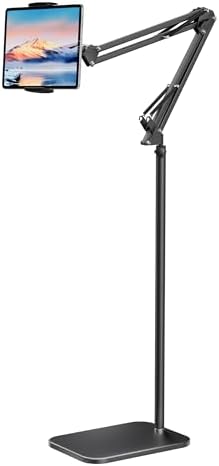 AboveTEK Tablet Ständer Höhenverstellbar Tablet Halterung Tisch, IPad Ständer Schwarz Für IPad Mini Air, IPhone, Samsung Galaxy,Geeignet Für Handys Und Tablets Von 4-11 Zoll