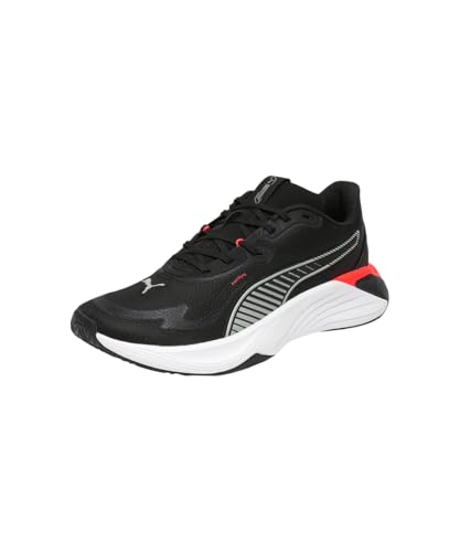 PUMA Tenis Unisex PWR Hybrid TrCross, Puma Negro Puma Blanco Brillante Rojo Gris Echo, 43 EU