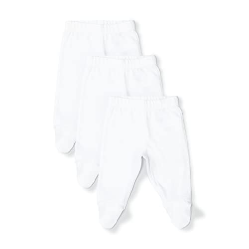 Image of MONICA + ANDY 3 Pack Baby Pant Bundle - Unisex Boys & Girls GOTS Certified Organic Cotton Baby Pants with Feet