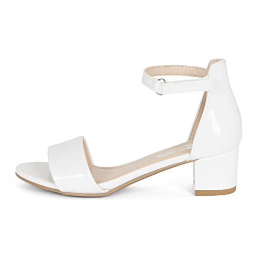 NILZA Girls/Kids/Children - Wide band Comfortable Sole with Ankle Strap Block Heel Sandals Shoes