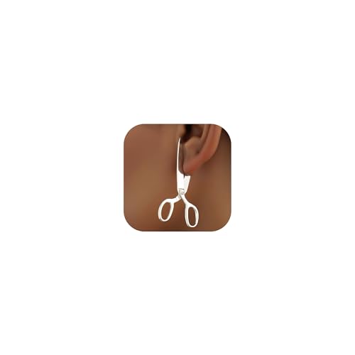 Silver Scissors Earrings for Women Gothic Weird...
