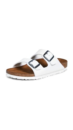 Image of Birkenstock Women's Arizona Sandals - Narrow, White /White, 9 Medium US