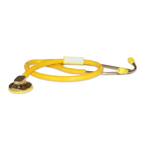 Image of Fidelis Healthcare Single Head Cardio Gold Stethoscope for Doctors and Medical Students, Nurses | Premium Acoustic Performance for Medical Professionals | Stethoscope with Soft Sealing Ear Knobs, Attractive & Stylish Look (Yellow)
