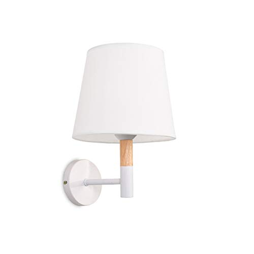 Preisvergleich Produktbild Mit stoffschirm für schlafzimmer Wandlampe, Surface-mount Nachttisch leselicht Wandleuchte E27 Modern Wandbeleuchtung Leuchte Für Treppe Gänge H:30cm-Weiß