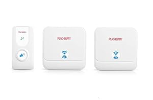 PEACHBERRY Long Range Wireless Remote Door Bell Operating Range Upto 25 Meter Open Air Calling Bell 2 Receiver 1 Transmitter, Wireless Door Chime for Use Remote Bell/Office Bell/Household