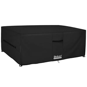 Dokon Gartenmöbel Abdeckung Wasserdicht Winddicht UV Beständiges Gartentisch Abdeckplane mit Belüftungsöffnungen Robustes Oxford-Gewebe Schutzhülle für Loungemöbel Sitzgruppe (242x162x100cm) Schwarz