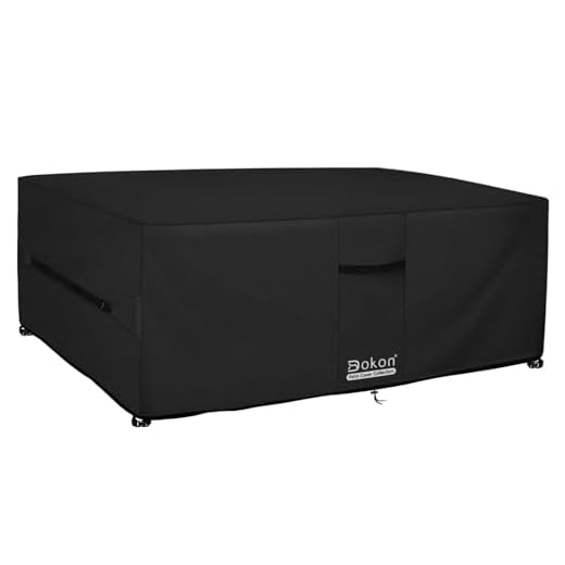 Dokon Gartenmöbel Abdeckung mit Belüftungsöffnungen, Wasserdicht, Winddicht, UV-Beständiges, Schwerlast 600D Oxford Gewebe Schutzhülle für Gartentisch Sitzgruppe, Rechteckig (242x162x100cm) - Schwarz
