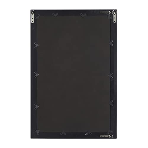 Deco 79 Contemporary Wood Rectangle Wall Mirror, 24" X 1" X 36", Black #TOP4