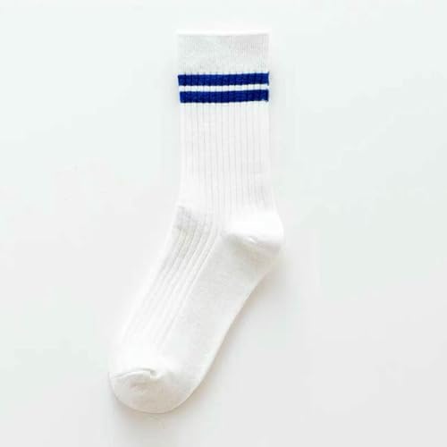 3 Pairs - Couple Simple Personality mid-Tube Socks, Spring and Autumn Outerwear Sports Stockings - Dark Blue2