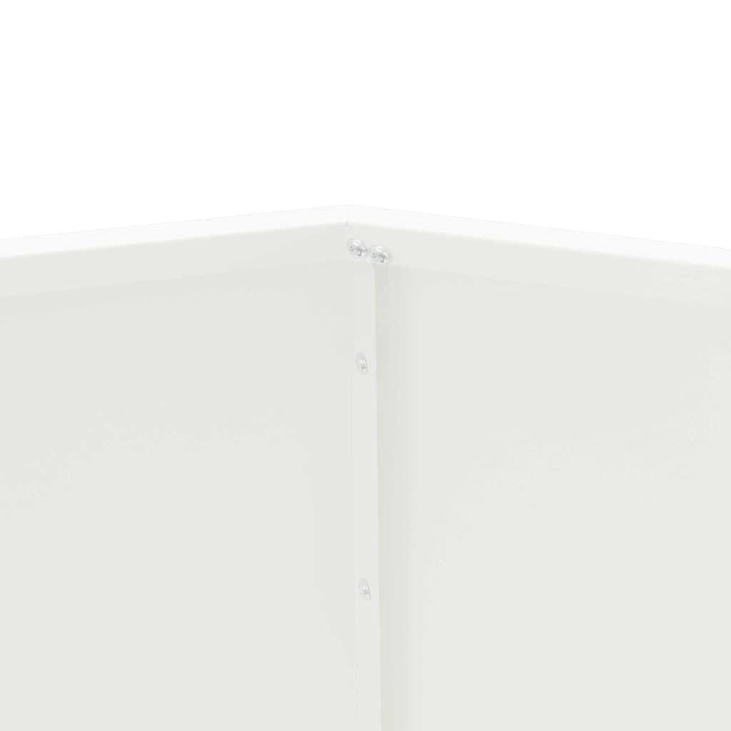 vidaXL Donica Biały 100 x 100 x 80 cm Stal, Donica zewnętrzna, wytrzymały pojemnik na rośliny, elegancka skrzynka, prostokątny zbiornik z stali