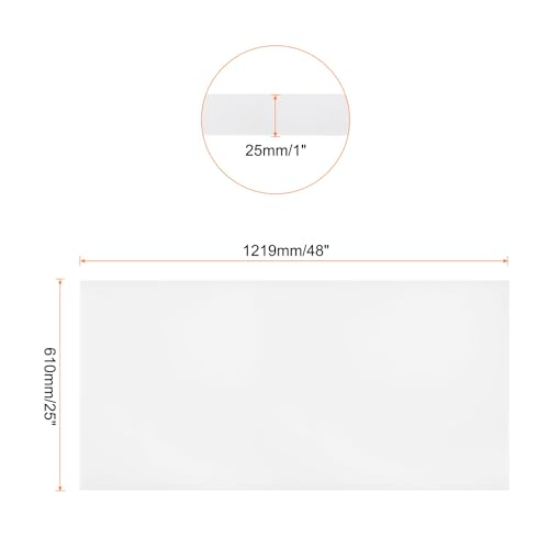 Image of 24 x 48 Inch UHMW Polyethylene Sheets, 1 Inch Thick Ultra High Molecular Weight White Plastic Sheet [for Home, Industrial]