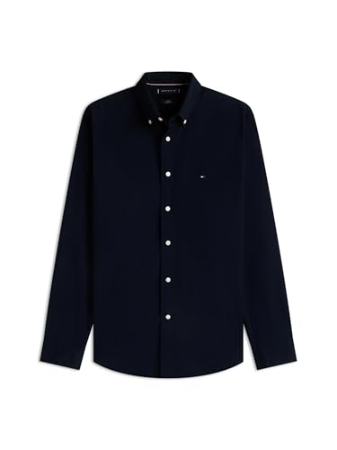 Tommy Hilfiger Men's CORE Flex POPLIN Solid RF Shirt MW0MW39988 L/S Shirt, Blue, M