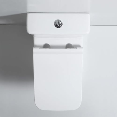 Image of Hisre Premium Western Floor Mounted One Piece Water Closet Ceramic Western Toilet /Commode /European Commode Square With Soft Close Seat Cover For Lavatory, Toilets (CRENZA)