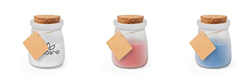 Lote 25 Velas Arómaticas en Tarro de Cristal con Etiqueta. Detalles Boda Bautizo Comunión. Velas Baratas (BLANCO)