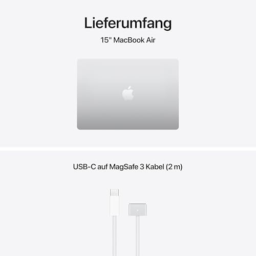 Apple 15" MacBook Air Laptop, M5 Chip mit 10‑Core CPU und 10‑Core GPU: Entwickelt für KI, 15,3" Liquid Retina Display, 16 GB gemeinsamer Arbeitsspeicher, 1 TB SSD, Touch ID, WLAN 7; Silber 6