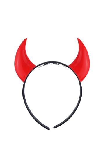 Halloween Hornsband Devil Horns Red Black Headband Party Hor