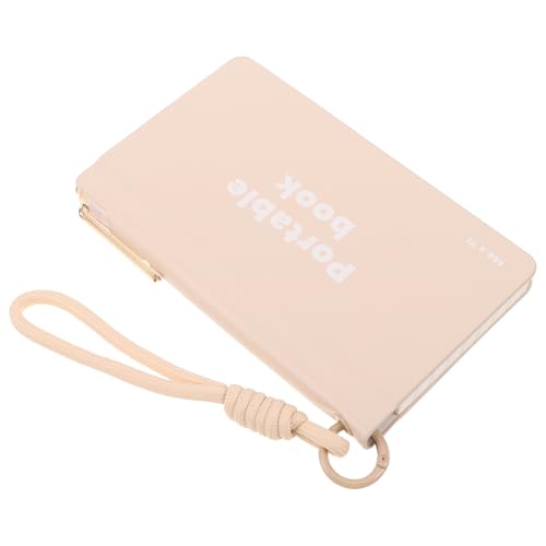 JOINPAYA Libreta Pequeña Portátil de Bolsillo Beige con Tapa Dura, Bloc de Notas de Oficina con Bolsillos Multifuncionales y Bolígrafo Silencioso para Trabajo, Viajes y Escuela