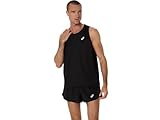 ASICS Men's SILVER SINGLET Running Apparel, L, PERFORMANCE BLACK