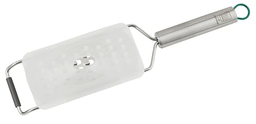Chefkoch trifft Fackelmann – Premium Edelstahl Reibe, Grob, Spülmaschinengeeignet, Ergonomischer Griff, 315x75x25 mm, Ideal für Gemüse & Käse