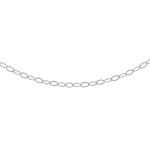 CARISSIMA Femme 9 ct Or Blanc Chaîne Soudée 0.6 mm 46 cm/18 Inch