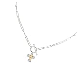 JAMNGHB Collar de crucifijo de aleación de moda de 41 cm a 50 cm, cadena ajustable con colgante para trajes casuales y formales, cadena de cuello con colgante de moda, Adjustable 16.14 inches to 19.69