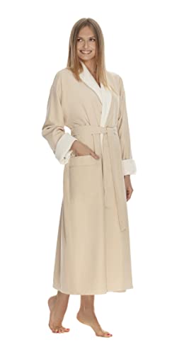 Boca Terry Women's Robe, Luxury Microfiber Bathrobe, Long Hotel Spa Robes for Women, Regular and Plus Sizes