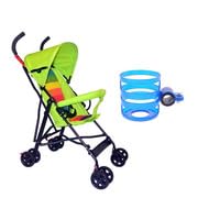 Trekker Safe Pram/Buggy (0-4 Years) with Six Months Warranty, Foldable/Portable, Light Weight Stroller for Baby/Kids with Metal Non-Slip Buggy/Pram Clips, Green