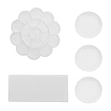 Hervorragende Verarbeitung und rationales Design machen es einfach zu bedienen, einfach zu bedienen und zu reinigen, und Sie können es für die Aufbewahrung und Farbmischung verwenden. (19 cm pflaumenförmige Palette + 24 Rasterpalette + 3 Farbscheibe)