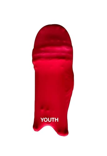 Image of Cricket Batting Pads Covers, Leg Guards Clads, Colored Pad Outer Skin || Protection from Ball Scratches and dust || Size-Youth || Age for 12-16 Years Old (Red)