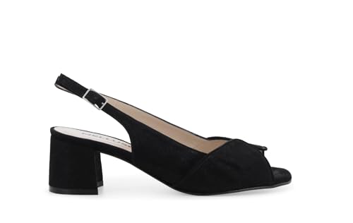 Sandale à bout ouvert en daim noir S634q pour femme