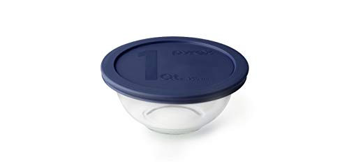 Pyrex Smart Essentials 1Qt. Glass Mixing Bowl, Navy Lid #TOP23