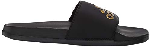 Adidas Men's Adilette Comfort Slides, Core Black/Gold Metallic/Core Black, 10 #TOP5