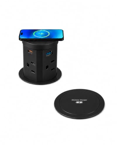 Enchufe emergente para mostrador de 2.4", cargador inalámbrico y USB-C de 30W miniatura 1