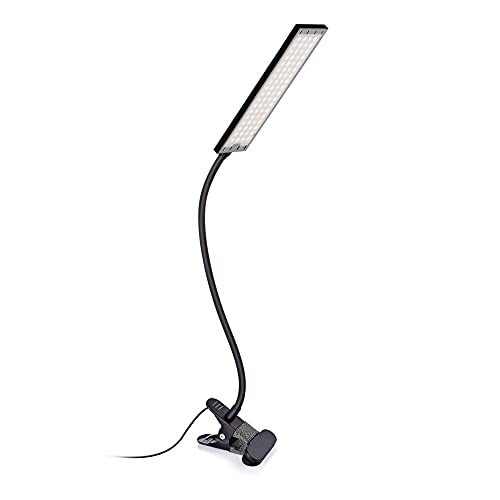San Usb Light, Clip On Light 48 Led Usb Desk Lamp Eye Protection Dimmable Lamp, 3 Color Modes 11 Brightness, Adjustable Flexible Metal Gooseneck Reading Light Clip Light For Desk Black 5W #TOP1