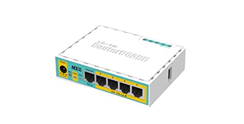 Mikrotik Hex Poe Lite Ethernet Lan White Wired Router - Wired Routers (10,100 Mbit/S, 10/100Base-T(X), Ethernet (RJ-45), Internal, White, 16 Mb) - 2