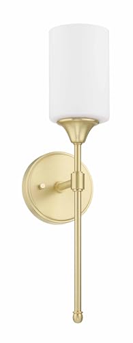 Xinbei Lighting XB-W1216-SB Wall Sconce, Bathroom Vanity Light With Glass, Classic Wall Fixture Satin Brass Finish thumb #2