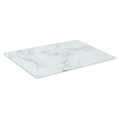 Harbour Housewares Rectangle Glass Chopping Board - 30cm x 20cm - Marble - 1x Tempered Heat-Resistant Home Kitchen Worktop Saver Hob Cooker Stove Top Surface Protector Cover Cutting Boards