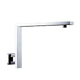 Braccio doccia per doccia rialzata Braccio doccia in ottone, prolunga, soffione for bagno, supporto a gomito, tubo da parete, barra antipioggia, accessori di ricambio(L Brass Chrome)