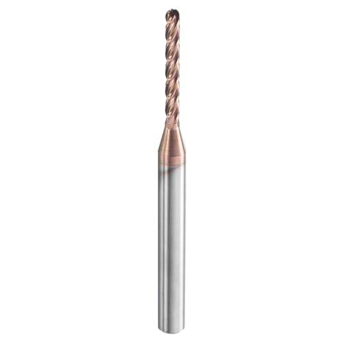 Image of HARFINGTON Ball Nose End Mill 4 Flute 1 /8 inch Diameter 1 /4 inch Shank Tungsten Carbide Uncoated Spiral CNC Router Bits 1 inch Cutting Length Single End Ball for Carving Engraving Grinding