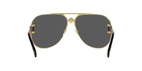 Versace Unisex Sunglasses Gold Frame, Dark Grey Lenses, 63MM4