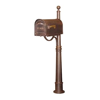 Alternative view of Special Lite Classic Curbside Mailbox with Ashland Mailbox Post Unit - Copper