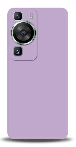 WUACYEAMING Compatible with Huawei P60 Case,with Camera Lens Protector Ultra Slim Liquid Silicone Cover Anti-Scratch Shockproof Case-Purple