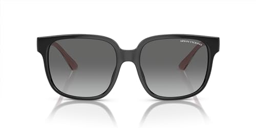 Armani Exchange Woman Sunglasses Shiny Black Frame, Gradient Grey Lenses, 56MM3