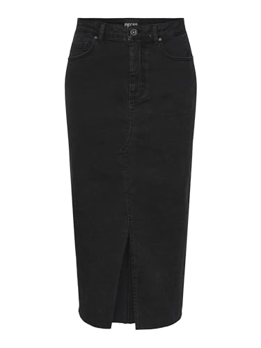 Jupe en jean femme PIECES Pcjessie avec fente arrière confortable