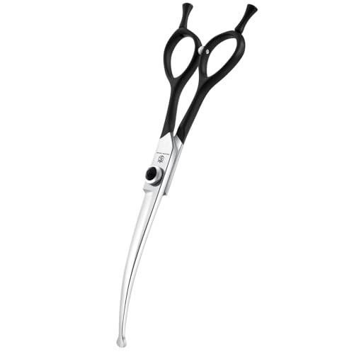Dragon Creek 6.5' Downward Curved Dog Grooming Scissors Shears for Grooming Face and Paws Safety...