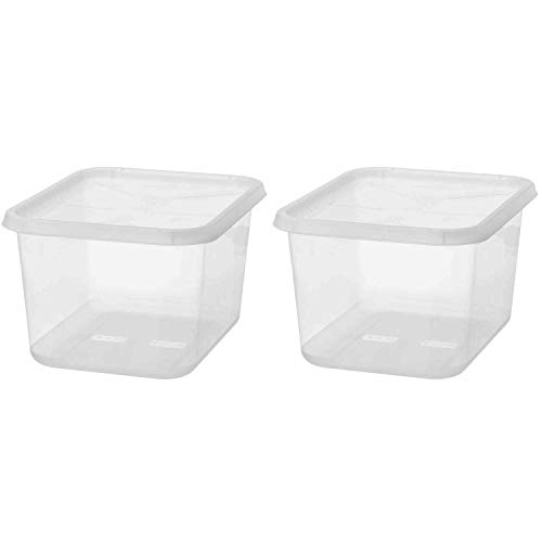 SmartStore™ 306-2070 Basic Box M met deksel, 25 liter, 46 x 36 x 25 cm, transparant (2 stuks)