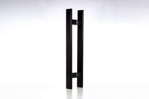 24 Inches Long 2-Sided Matte Black Door Handles, Modern Stainless Steel Front Door Handle Pulls for Wooden Barn Doors Home Interior Exterior Doors Commercial Glass Entrance Pulls, Flat Rectangle Bar by KEYTIGER - Image 4