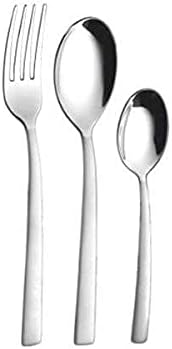 Shri & Sam Stainless Steel GSW Plain Cutlery Set, Set of 18 (Contains: 6 Snack Spoons, 6 Dinner Spoons, 6 Dinner Forks), Silver
