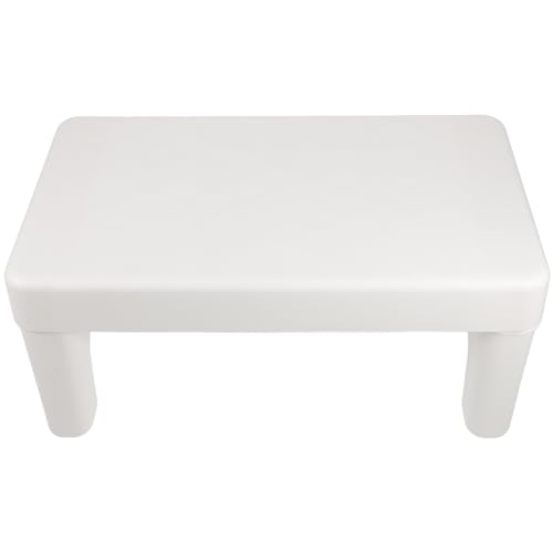 IMIKEYA Taburete de Inodoro para Adultos Blanco de Pp, Cómodo y Multiusos, Adecuado para Baño y Cambiar Zapatos, Reposapiés Resistente y Seguro